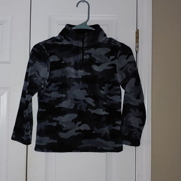 The Childrens Place gray camo camflage  fleece jacket  Sz S 5/6 - Picture 1 of 3
